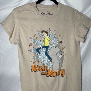 used - tshirt tan color rick and morty size small -